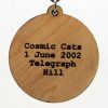 Cosmic Cats Wood Pendant