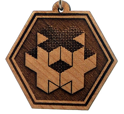Cosmic Cross Wood Pendant