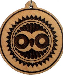 Cosmic Owl Wood Pendant