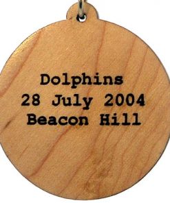 Dolphins Wood Pendant