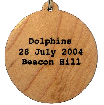 Dolphins Wood Pendant