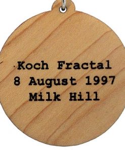 Koch Fractal Wood Pendant