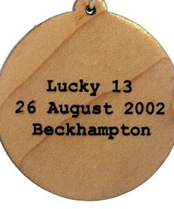 Lucky 13 Wood Pendant