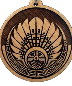 Mayan Headdress Wood Pendant