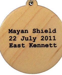 Mayan Shield Wood Pendant