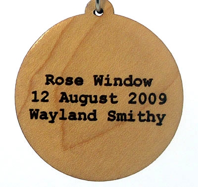 Rose Window Wood Pendant