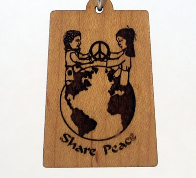 Share Peace Wood Pendant