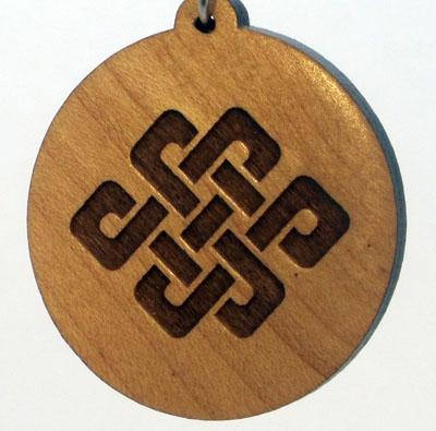 Tibetan Knot Wood Pendant