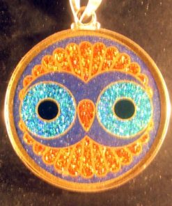 Cosmic Owl lapis lazuli 03 Gemstone Pendant